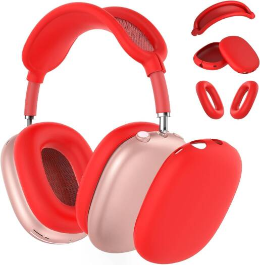 P9 Plus Over-Ear Wireless Bluetooth Headset with Mic, Enhanced Audio, and Compatibility with AirPods, On-Ear Headphones Red
