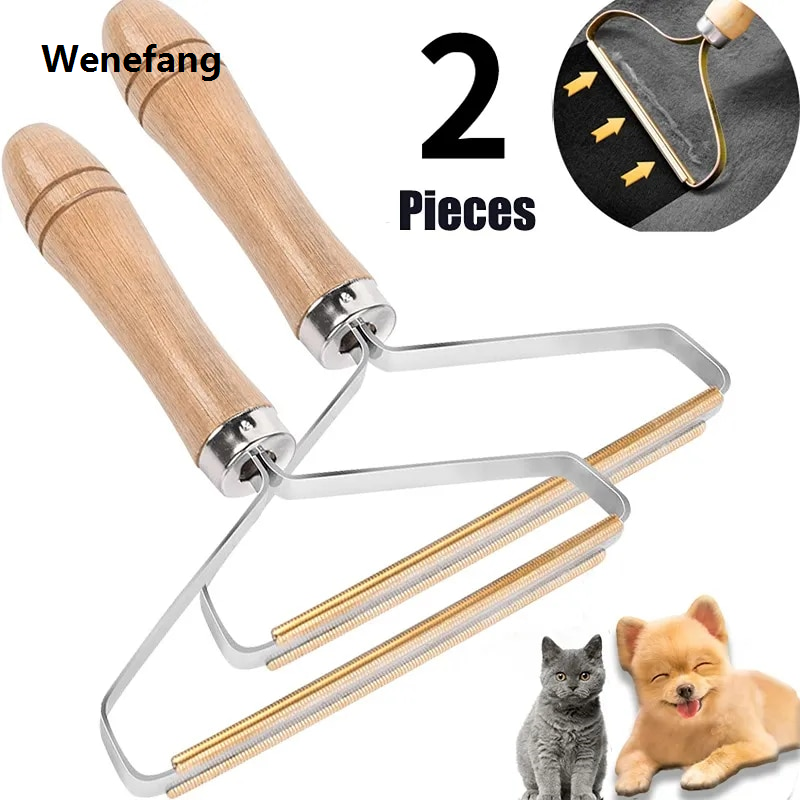 Wenefang transparent bag Portable Hair Removal Agent Carpet Wool Coat Clothes Pet Hair Removing Brush Tool Double Sided Knitting Cleaning Tools