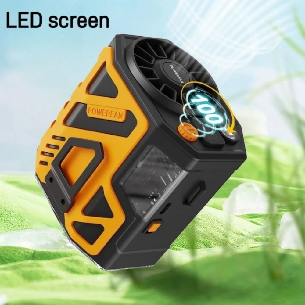 Mini Rechargeable Waist Fan 6000mAh Battery Cooling Waist Clip on Fan Flashlight Air Conditioning Fan Hand Fan Outdoor
