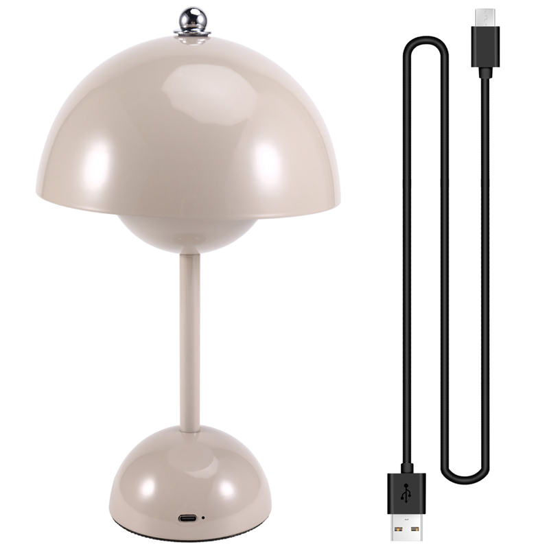 Mushroom Flower Bud Rechargeable LED Table Lamps Desk Night for Bedroom Night Light Simple Modern Decoration Black