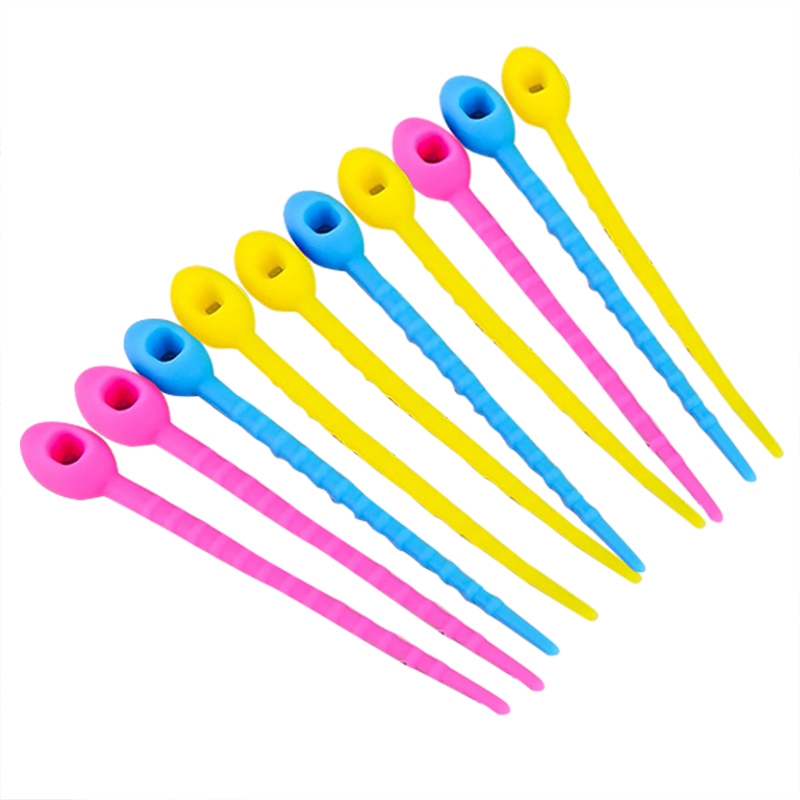 OUMERY 10PCS Food Grade Silicone Bag Ties Cable Management Zip Tie Twist All-Purpose Multi-Use Bag Clip Bread Tie Food Saver