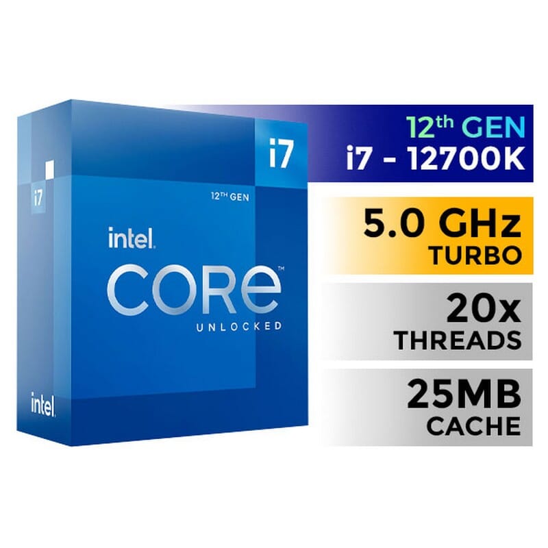 12th Gen Intel Core i7-12700K Tray Pack Desktop Processor