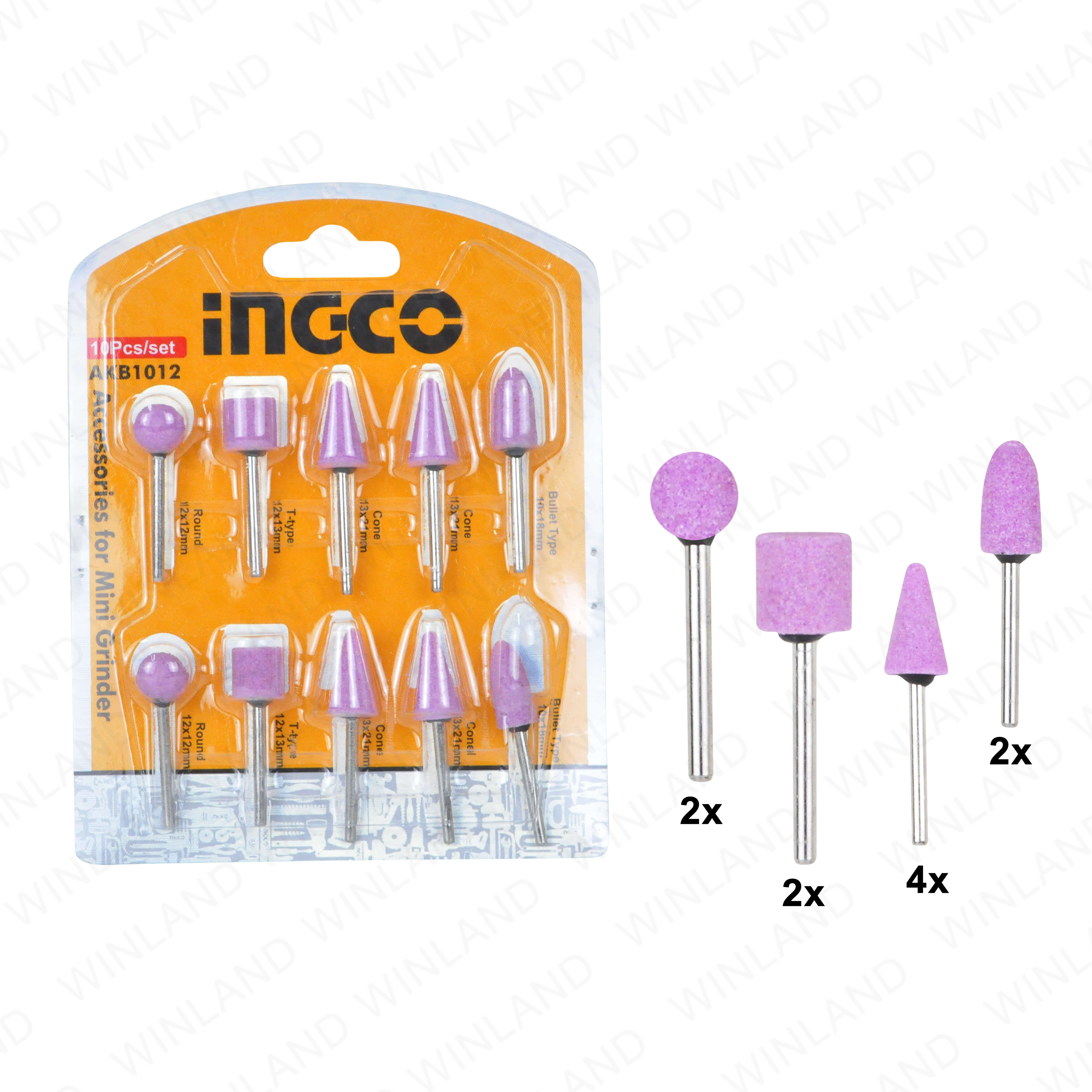 Ingco New 10 Pcs Accessories For Mini Grinder