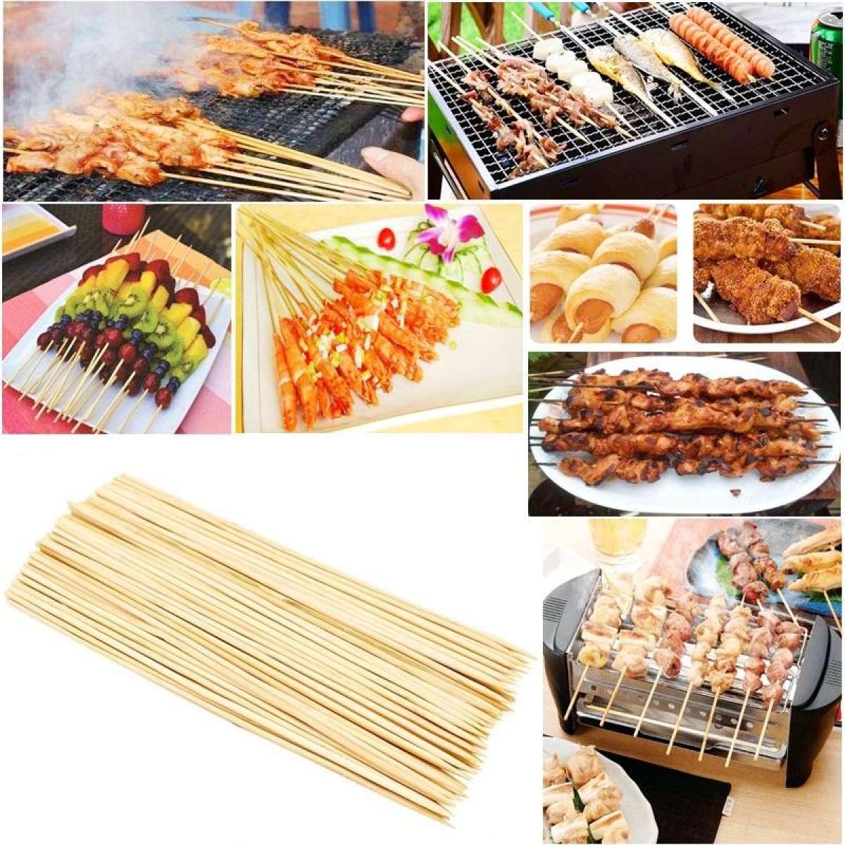 Pack Of 40 Wooden 1 Feet And 11.7 Inches Large Size Disposable Spiral Tornado Barbecue Sticks Bamboo Skewers Grill Wood Cooking Set Holder Meat Bbq Tools