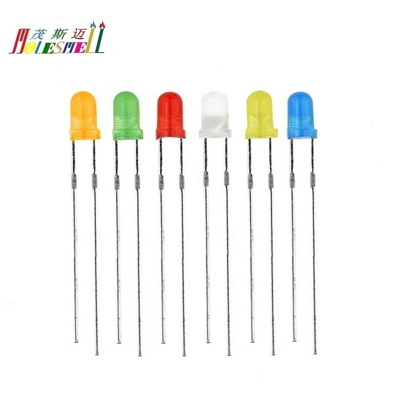 10pcs 3mm Round Flash LED Diffused Red Yellow Blue Green White Orange Flashing Leds Diodes Light Lamp
