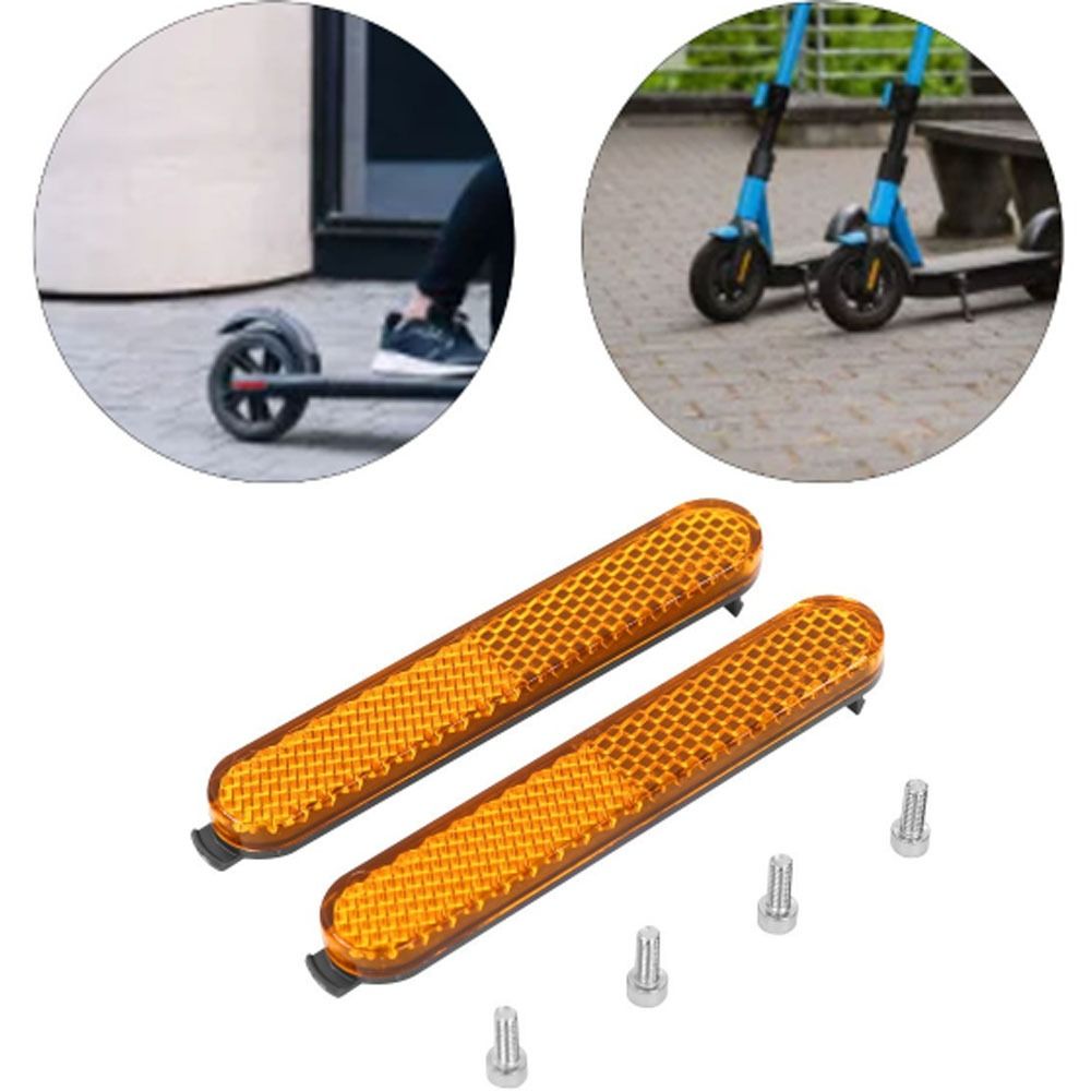 2 Pair Durable ABS Electric Scooter Reflective Strip High Visibility Yellow Night Warning Strip Safety Reflector for Xiaomi Mi 3 Pro 2 Night Riding