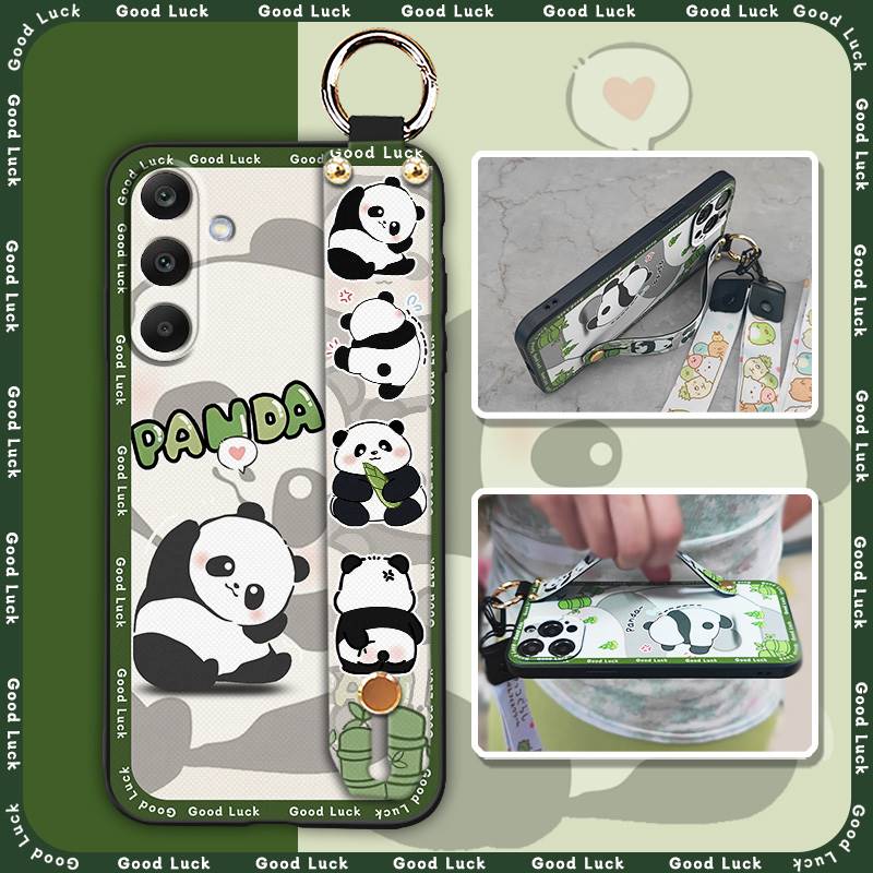 Lanyard Shockproof Phone Case For Samsung Galaxy M56 5G/SM-M566B Kickstand Fashion Design Wristband Silicone Cartoon