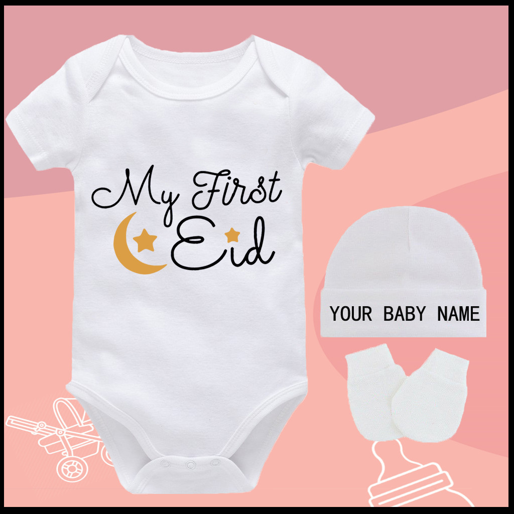 Moon And Stars Unique Gift For 1 Year Old Baby Boy Custom Baby Romper Customizable name UJB5