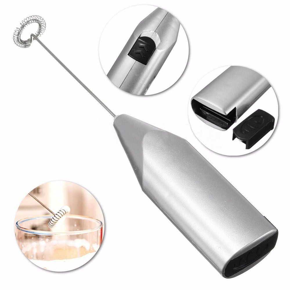 Cream Foamer Stainless Steel Cake Blender Egg Beater Coffee Stirrer Electric Milk Frother