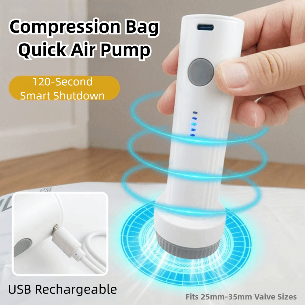 New Rechargeable Electric Vacuum Pump Portable Lightweight Vacuum Bag Suction Pump Mini Low Noise Clothes Vacuum Sealer Travel