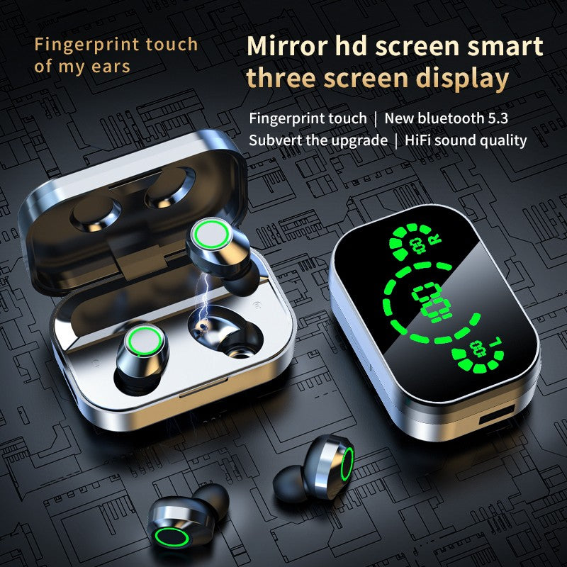 Bizzy YD03 Earbuds - wireless earbuds - Tws Earbuds 360 Stereo Sound - Bluetooth Earphones - Airpods earbuds wireless - Touch Control with Bluetooth v5.1 - Gaming Earbuds -Powerbank