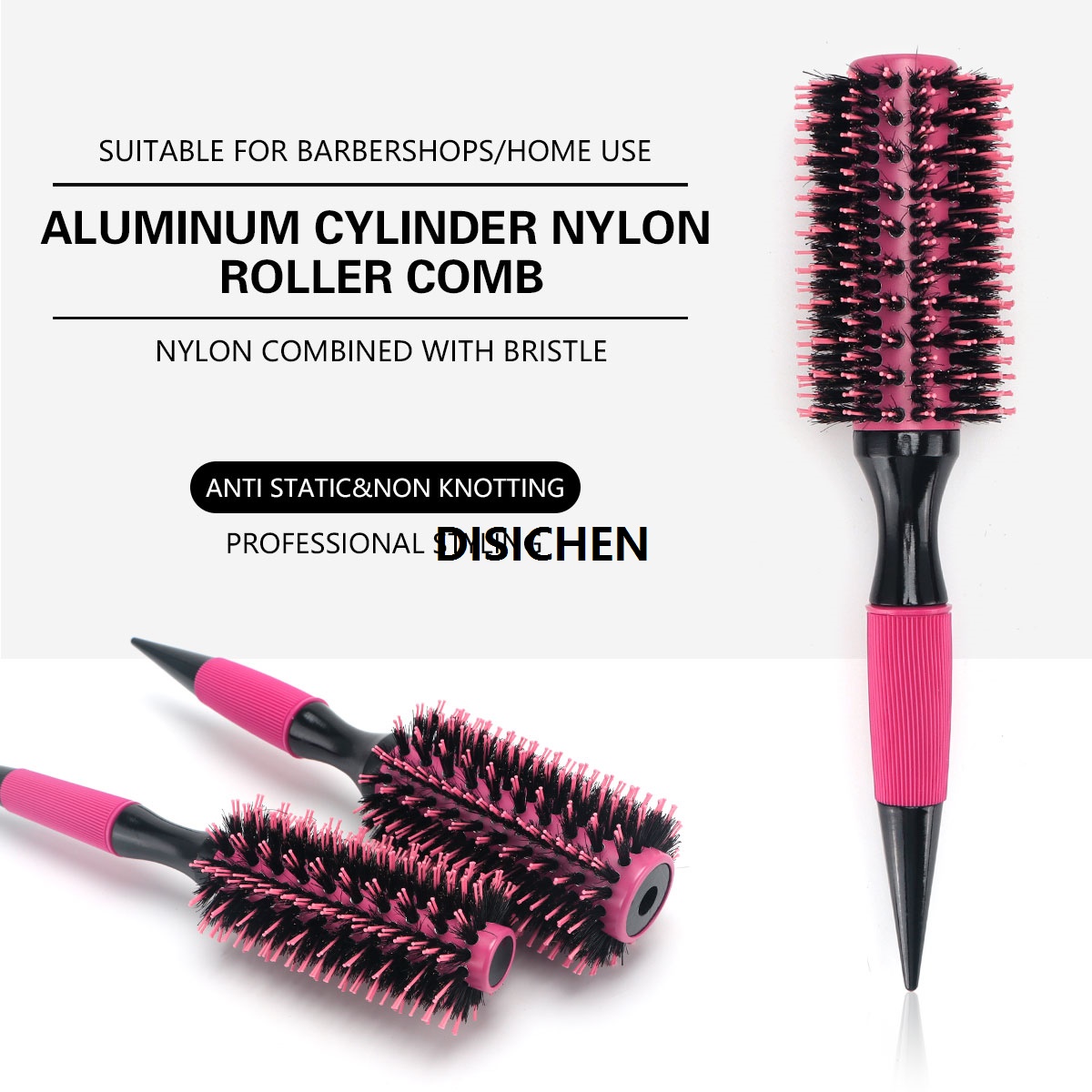 DISICHEN Barbershop Round Tube Curly Hairs Rollers Hair Comb for Barber Salon Hair Brush Styling Hairbrush Hairdressing Combs Tools