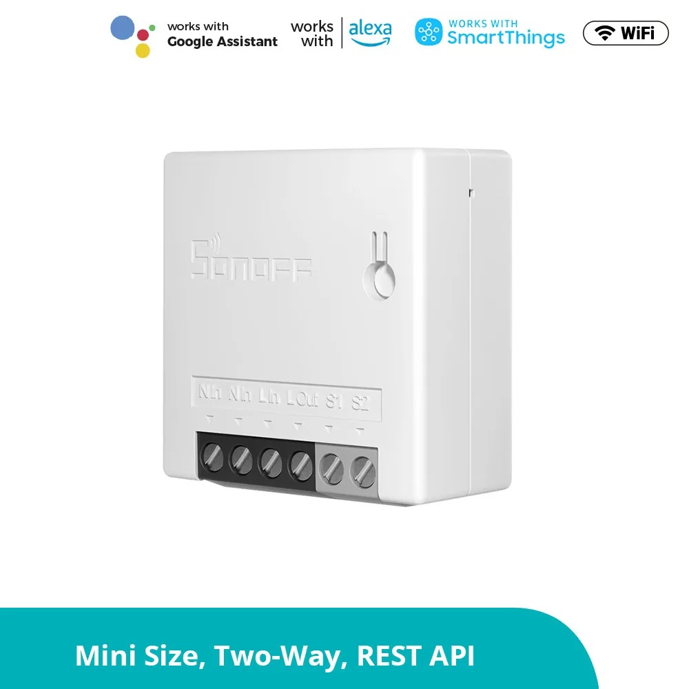 SONOFF MINIR2 DIY Two Way Switch, Mini Wifi Smart Home Switch, Voice Control, Wireless Remote Control Switch Works with eWelink Alexa Google Home