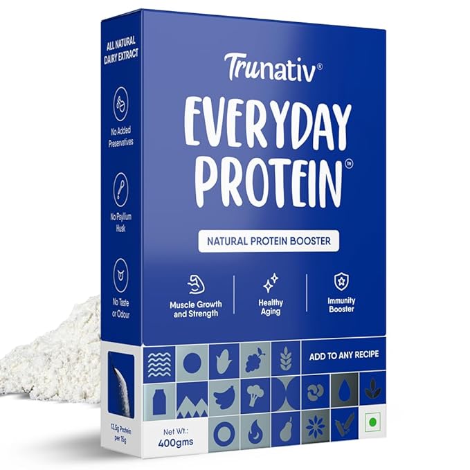 Trunativ Cookable Milk Whey Protein Isolate| 85% Protein Per Serving | Muscle Growth & Immunity Booster| Natural Protein Powder| No Added Sugar | Higher Protein Absorption | Unflavoured 900g (Pack of 1)