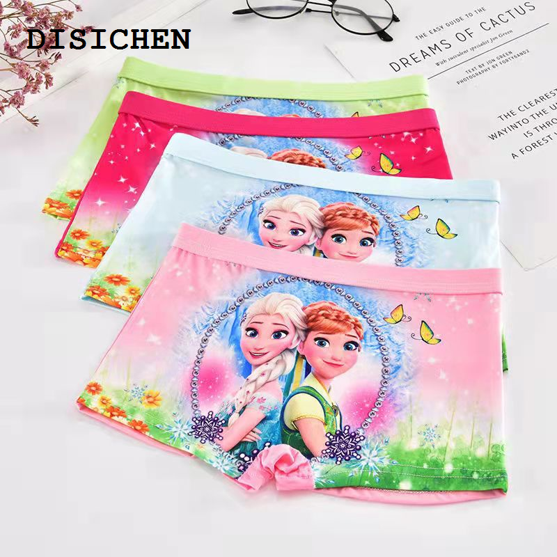 DISICHEN Fifty percent discount New specials 4Pcs Disney Anna Elsa Princess Girls Kids Panties Cartoon Cute Pink Teen Underwear Summer Modal Shorts Kids Boxers Baby Clothing