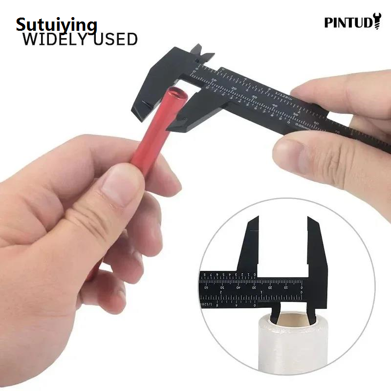 Sutuiying 1PC Plastic Vernier Caliper Digital Display Caliper Mini Text Profesional Play Caliper Student Vernier Ruler 0 to 150mm Measuring Tool