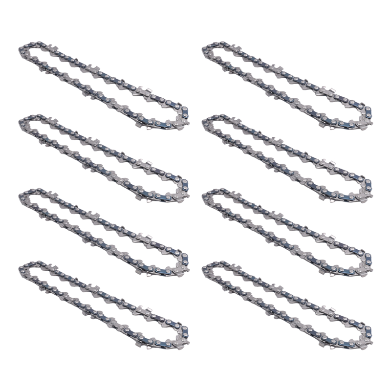JAERBEE 8 Pcs 4 Inch Mini Steel Chainsaw Chain Electric Pruning Saw Accessory Garden Tool Replacement