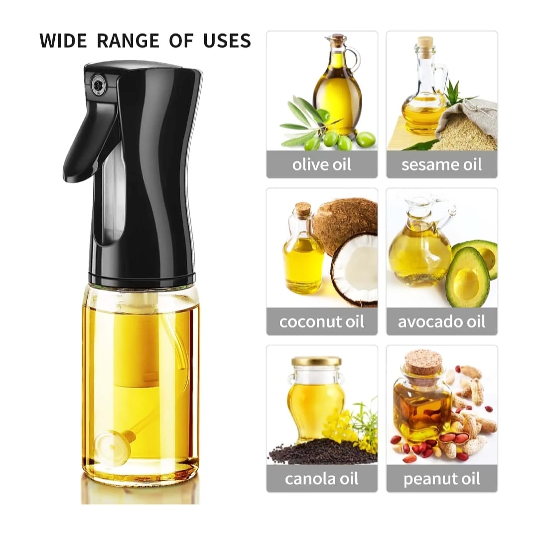Oil Spray Dispenser Glass Bottle Kitchen Accessories For Cooking, Salad, Baking, Grilling, Frying220ML Pack of 1 Pcs (Multicolor)