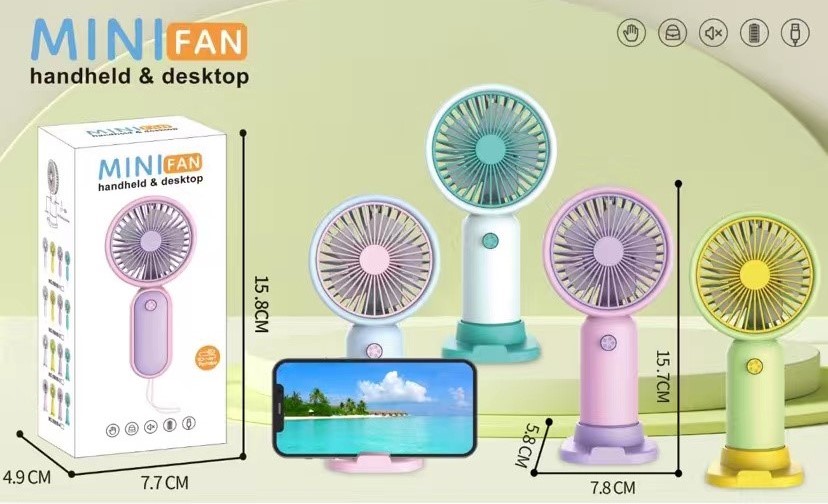 Mini Table Dock Table Fan for Home, Cute Design Ideal for Women, Child Use in Indoor and Outdoor (Random color)