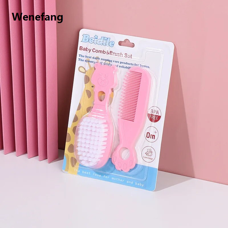 Wenefang Wooden Handle Brush Baby Hairbrush Newborn Hair Brush Infant Comb Head Massager 77HD