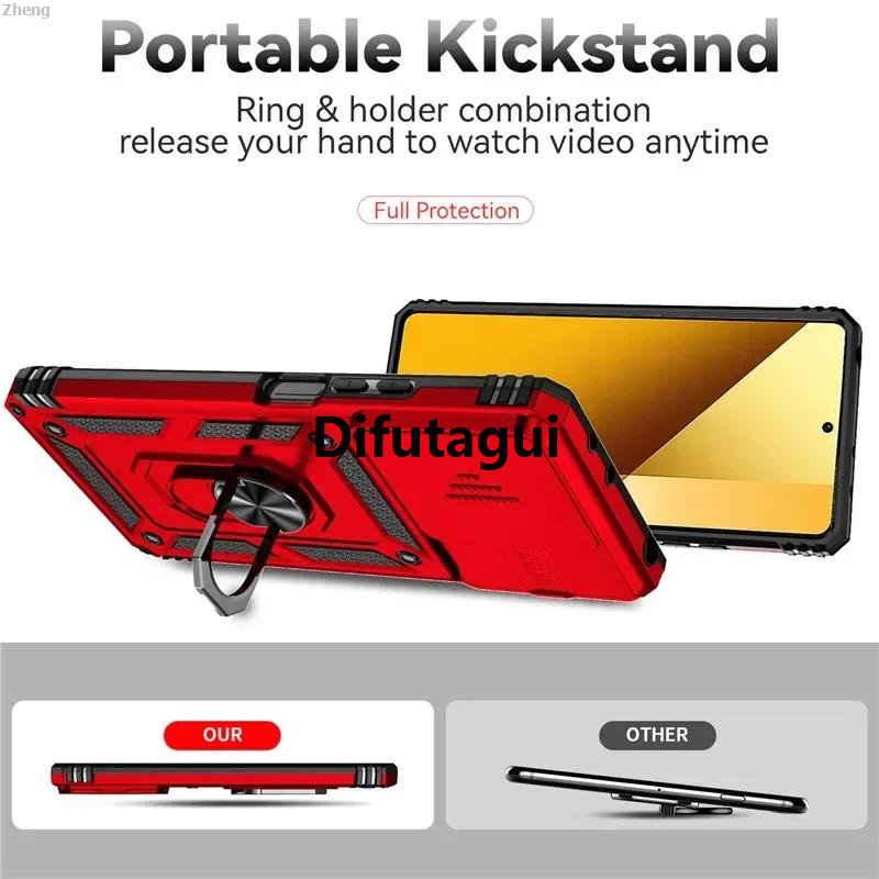 Difutagui Zheng Case G 5G Shell 13C Note 1 for Redmi 3 Pro Plus Note13 4G 5G Profesional Luxury Camera Shock Armor 12 12S 12C 4 Car Magnetic Bracket Ring