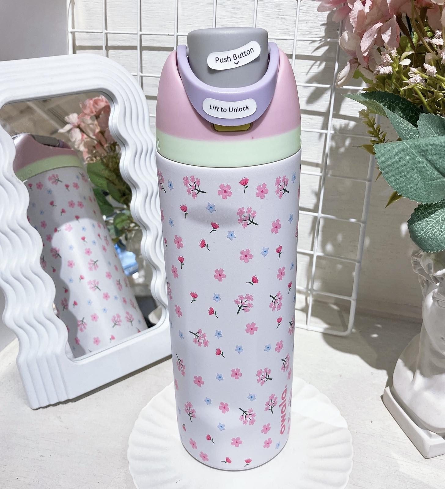 945ML OWALA Kuromi Pattern Stainless Steel Thermos Insulated Cup 32oz Simple Double Drinking Straw Large Capacity Portable Travel Bottle Spill Resistant Lid Straw Stanley Thermal Cup With Handle Owala Outdoor Vacuum Water Bottle