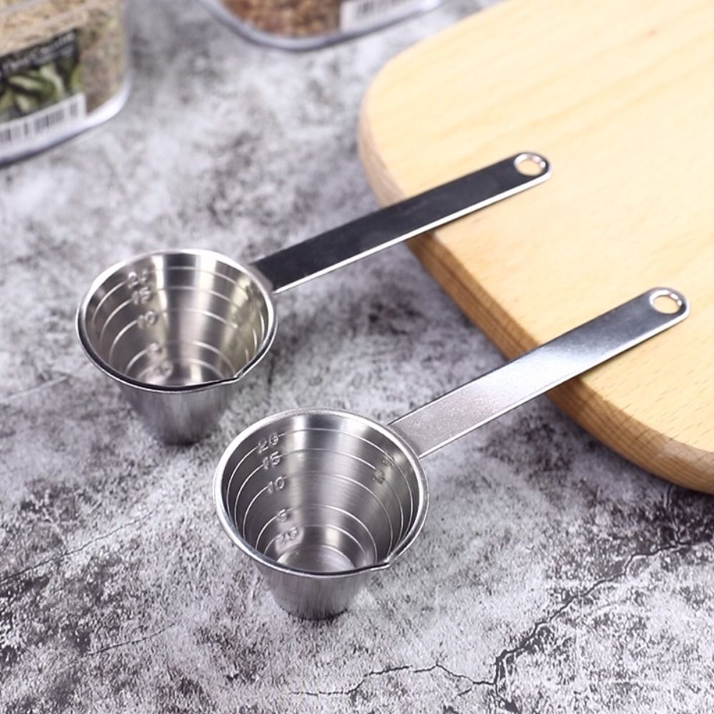 Durable Stainless Steel Calorie Spoon Baking Lightweight Convenient Measuring Scoop Kitchen Supplies Long Handled Seasoning Spoon