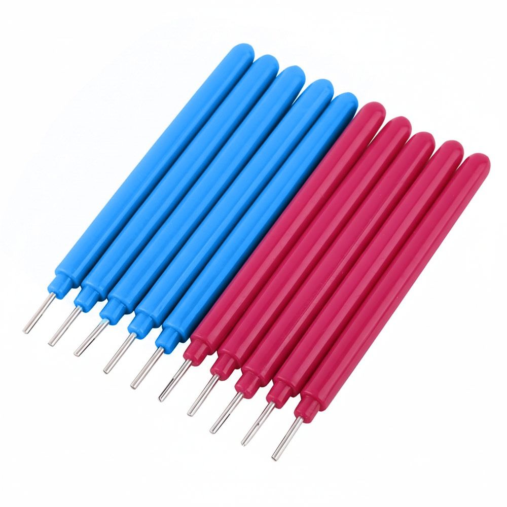 10pcs Handmade Supplies Plastic Paper Quilling Tools Blue Multifunction Slotted Quilling Tool Red Quilling Pen Paper Flowers-Making