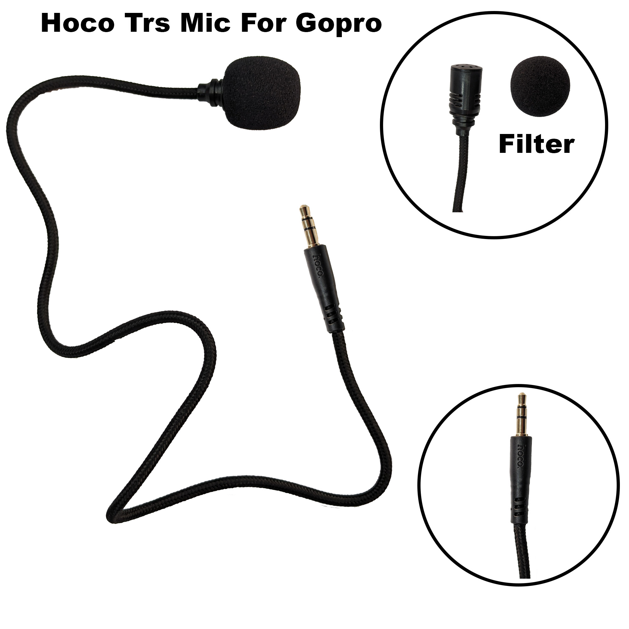 3.5 mm Replacement Mic Live Vlog Action Camera Portable Lightweight Musical Elements Mic with TRS Port Compatible with GoPro Hero 12 11 10 9 8 7