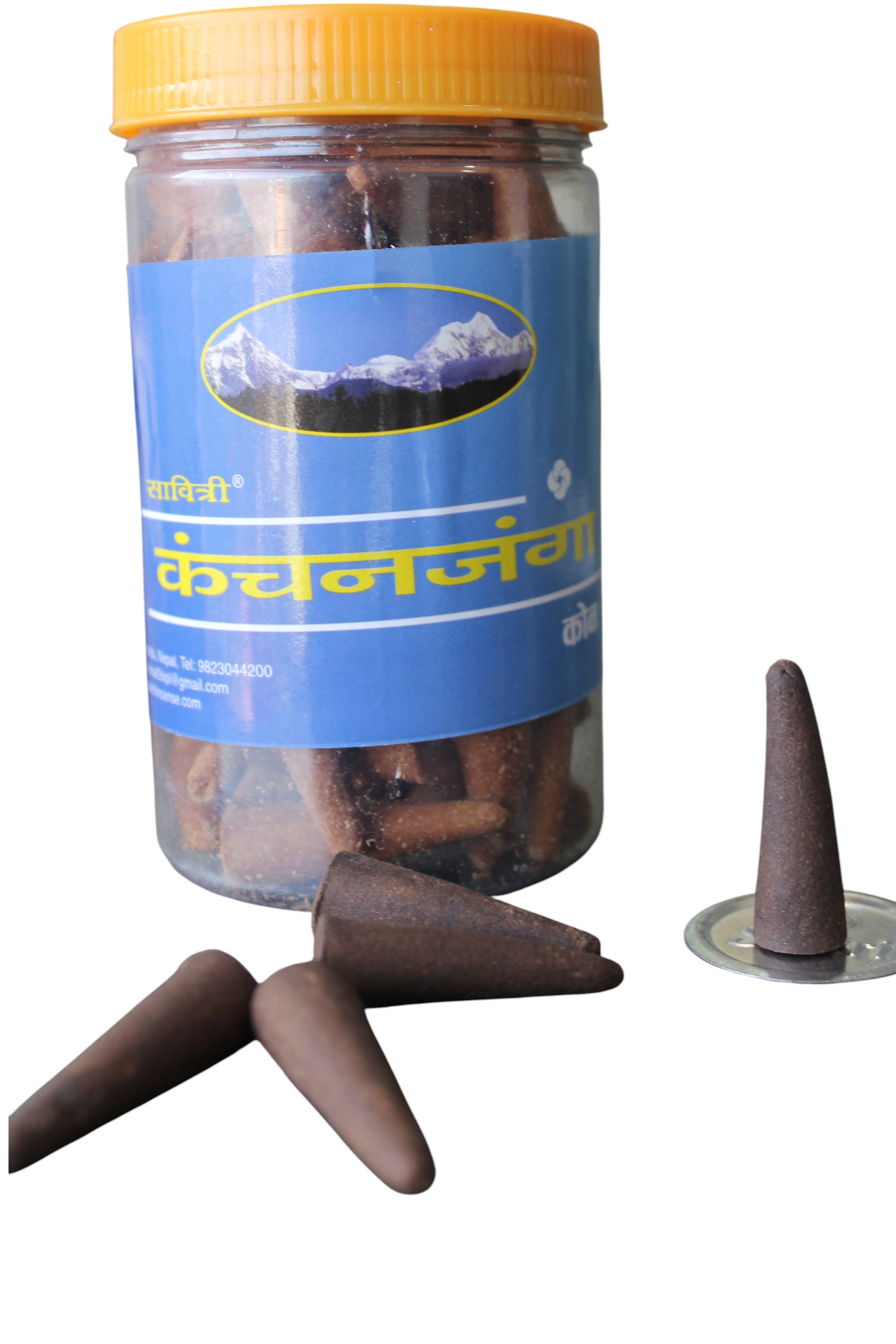 Savitri Kanchenjunga Premium Cone Incense - 150g Jar ( Pack of 3)| Long-Lasting Natural Herbal Cone Dhoop for Pooja, Meditation, Yoga & Home Fragrance