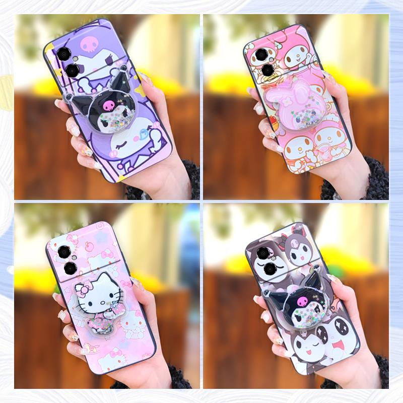 Simplicity Anti-knock Phone Case For Xiaomi POCO M4 5G/Redmi Note11R 5G Durable Kickstand cute Cartoon quicksand TPU