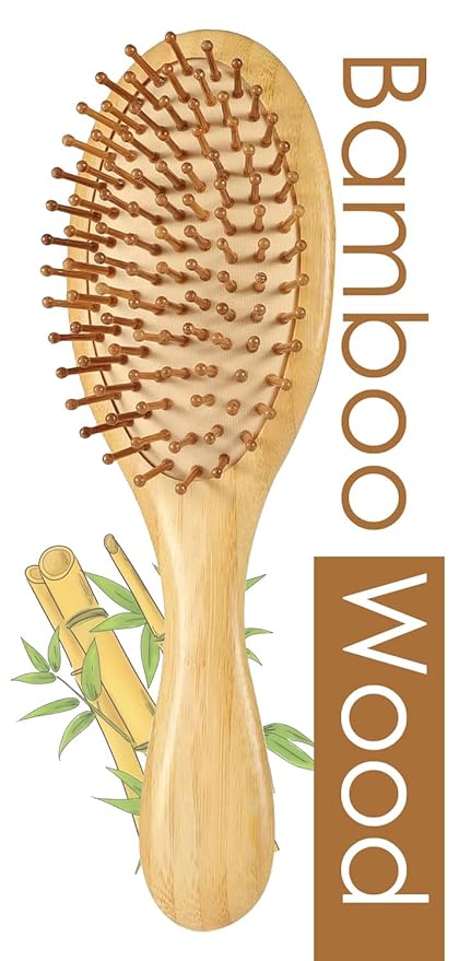 Natural Bamboo Paddle Hair Brush Oval