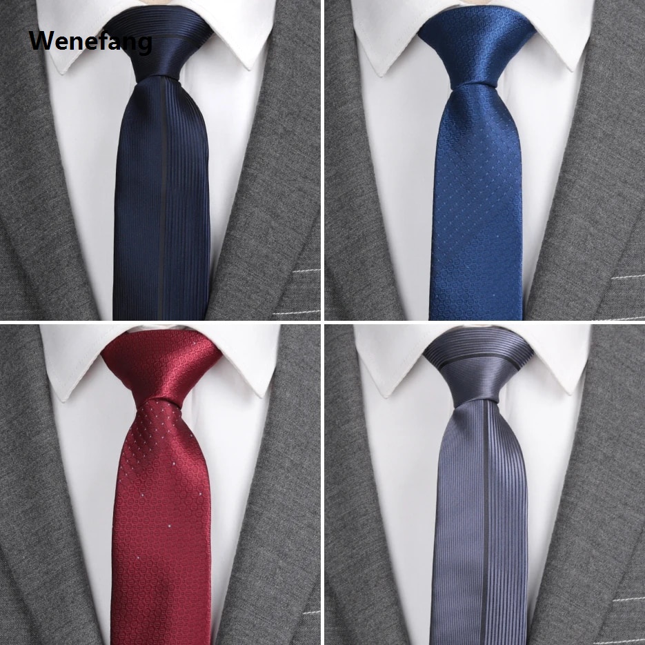 Wenefang Men Tie Classic Luxurious Slim Stripe Ties for Mens Business Wedding Jacquard Necktie Male Dress Shirt Bowtie Gift Accessories