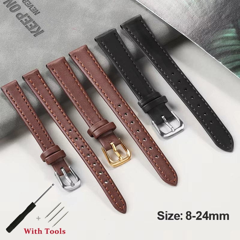 High Quality Watch Band PU Leather 8mm 10mm 12mm 14mm 16mm 18mm Thin Soft Watch Strap Belt for Seiko Smartwatches 20mm 22mm 24mm Wristband