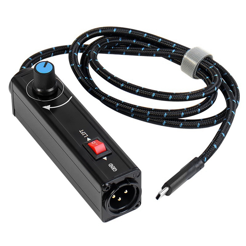 (GGBR)-USB Type-C XLR Audio Isolator with Volume Adjust Noise Reduction Filter Ground Loop Isolator for All Dynamic Microphones