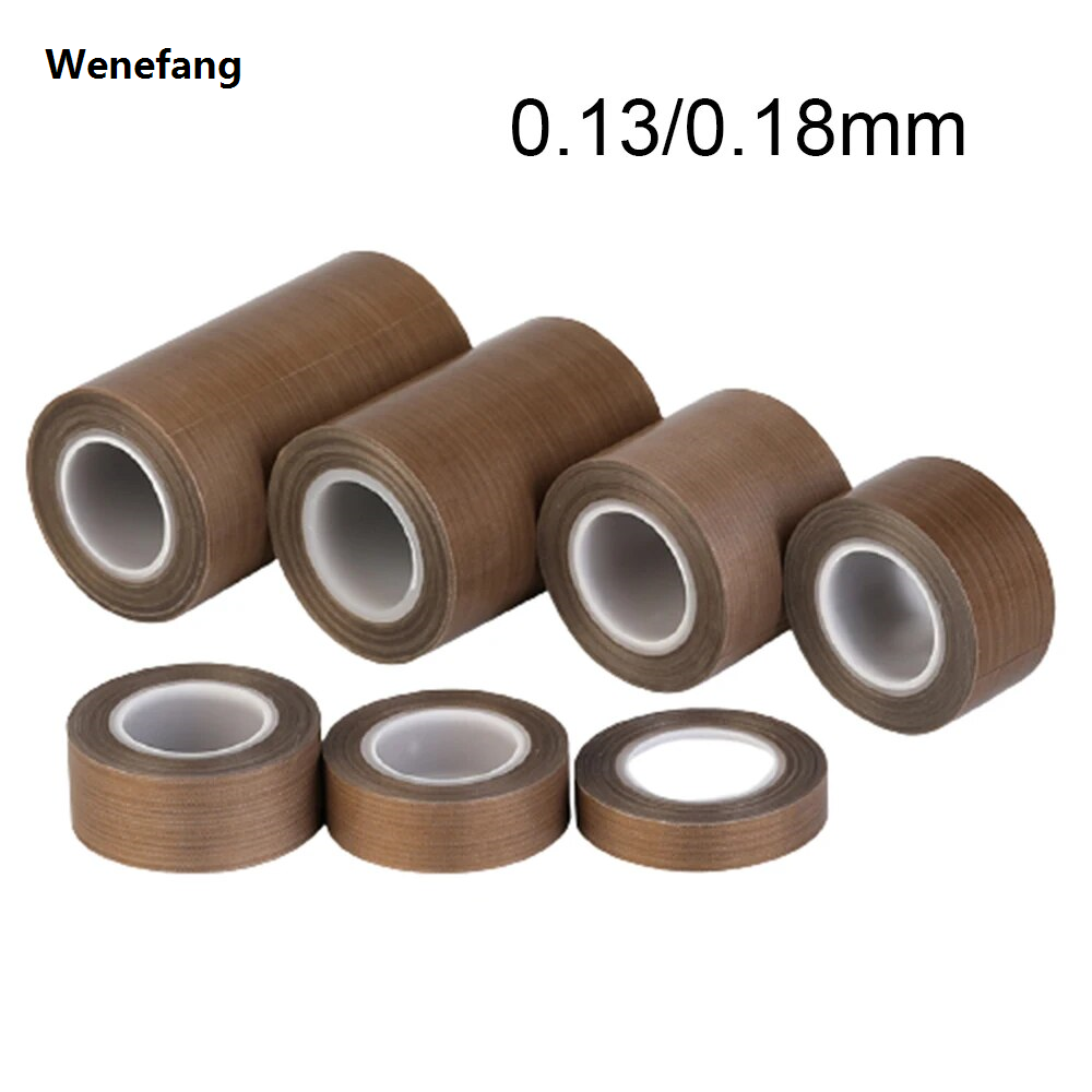 Wenefang Tape Cloth Heat Insulation Sealing Machine PTFE Tape 300 Degree High Temperature Resistance Adhesive Tape 0.13/0.18mm Thick 1PCS