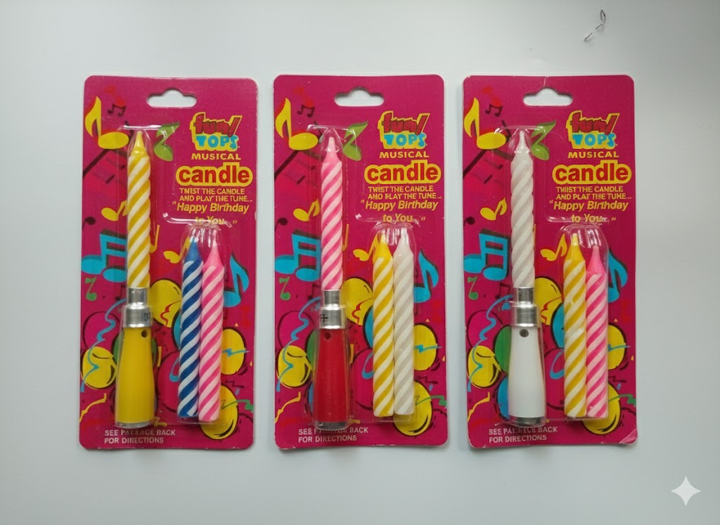1 Packet Happy Birthday To You - Musical Candle Set With 2 Extra Candles
