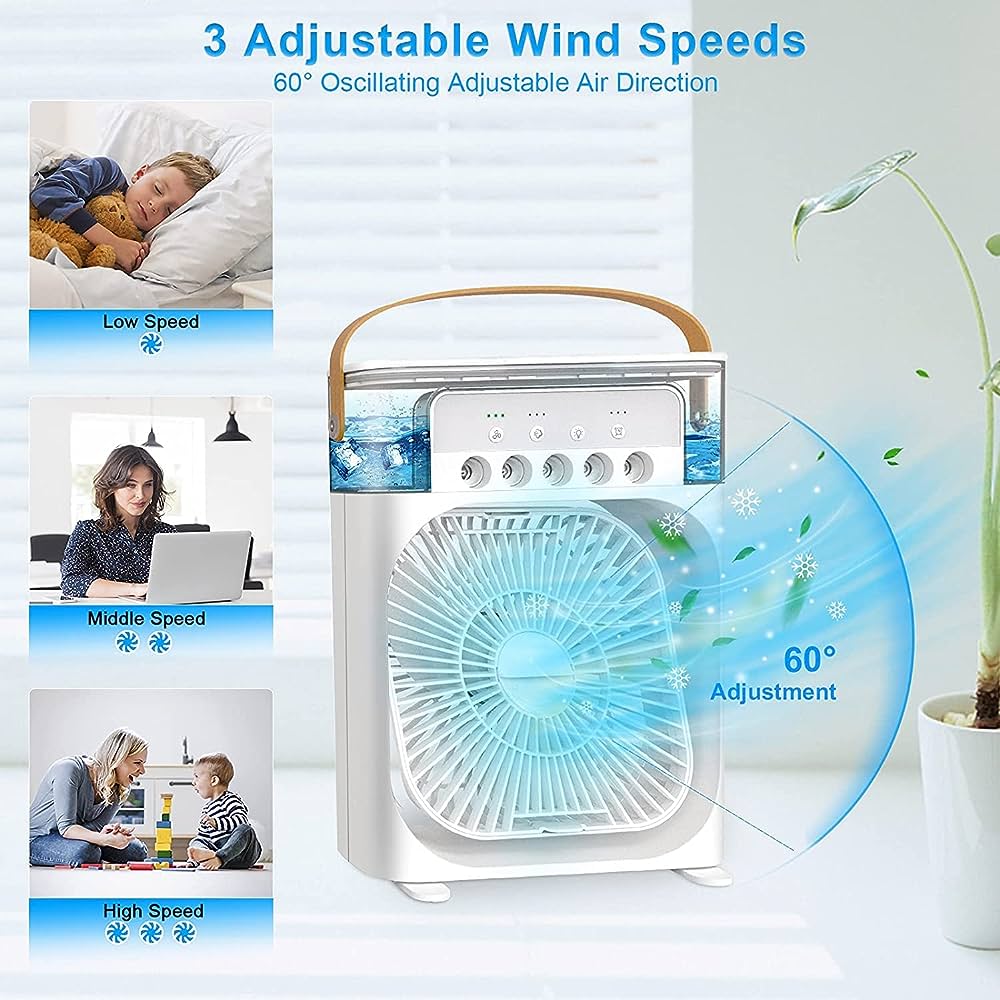 Small Portable Air Conditioner USB Desktop Cooler Conditioning Humidifier Mini Cooling Fan