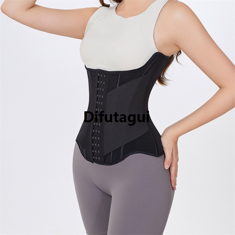 Difutagui MiiOW U-shaped Waist Trainer Corset Women Buttoned Shapers Breast Lifted Waist Trainer Steel Bone Slimming Breathable Shapewear