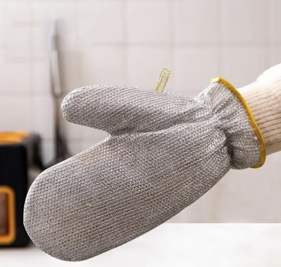 Steel Wire Gloves for Dish Washing | Cut-Resistant Kitchen Safety Gloves