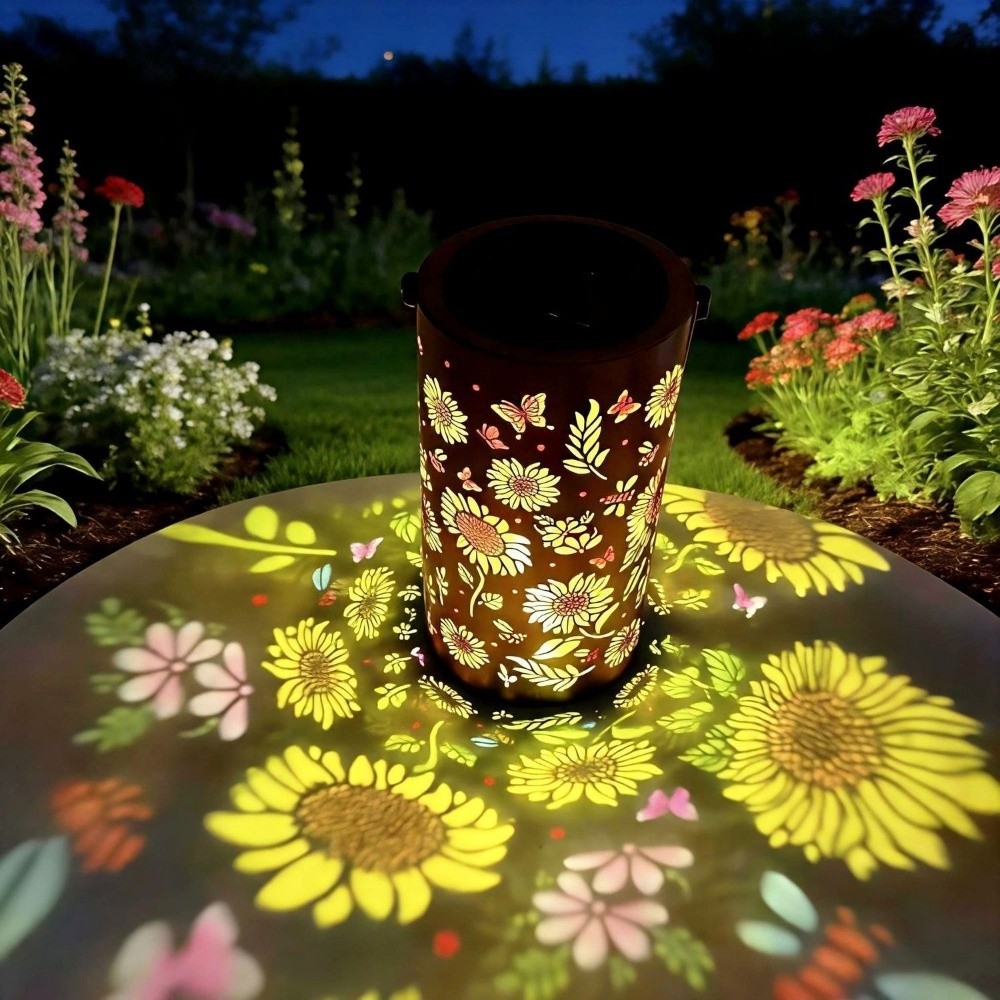 Portable Waterproof Solar Sunflower Garden Light Hanging Standing Type Outdoor Landscape Lamp Material Solar Powered Lawn Decor Light Yard Use