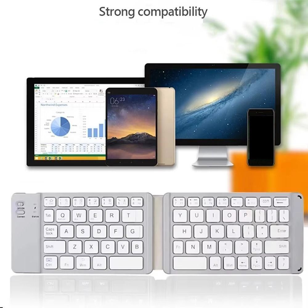Mobile Phone Keyboard Slient Wireless Folding Keyboard Rechargeable Mini Bluetooth Keyboard Universal Portable Foldable Keyboard Notebook