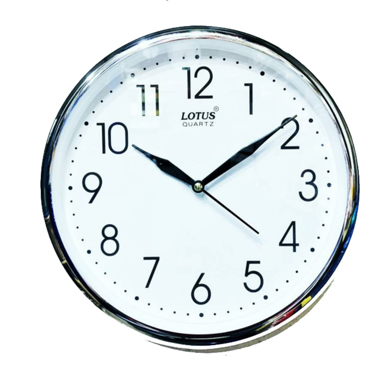 Lotus Steel Color Frame White Dial Round Simple Looks Official Wall Clock