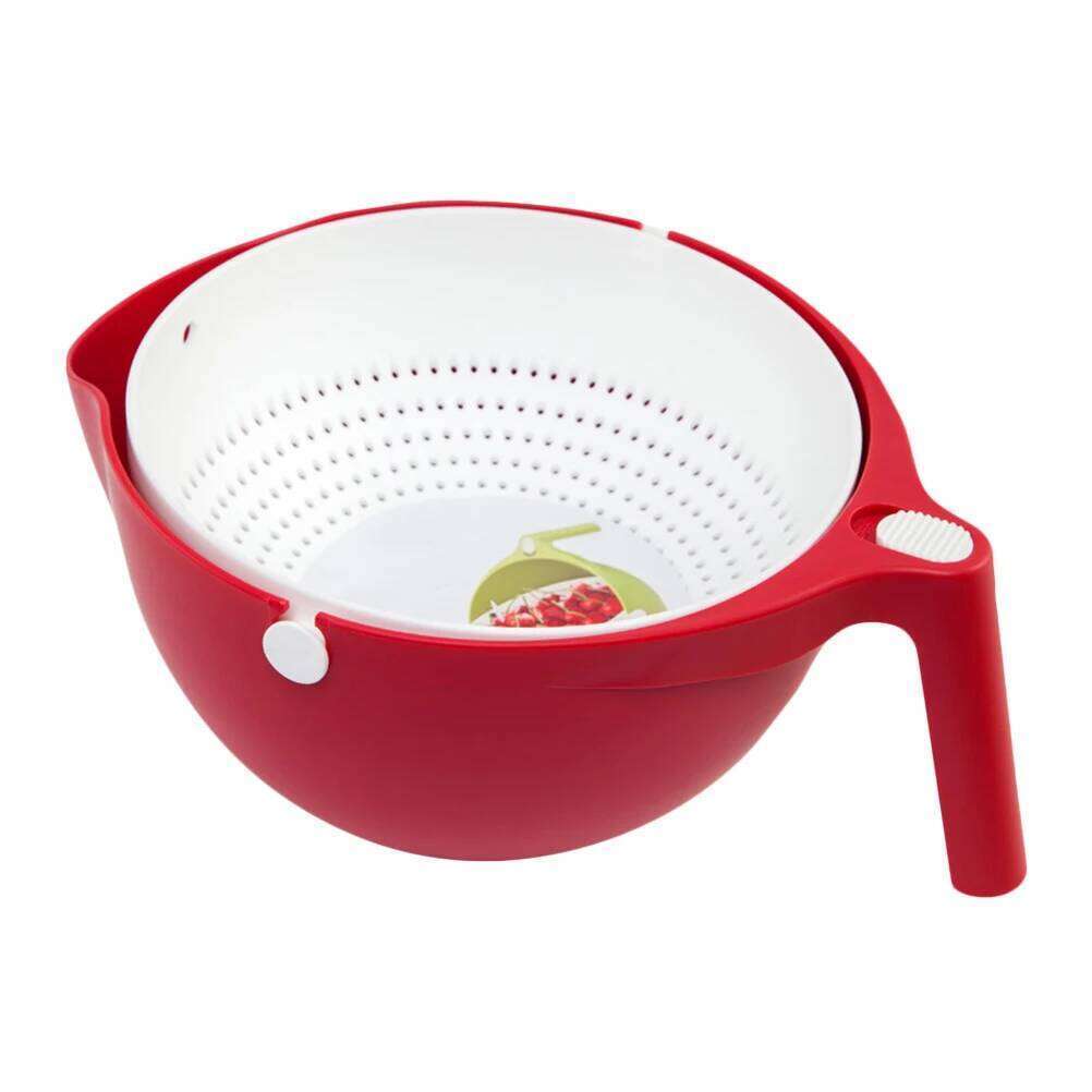 Portable Double Layers Washing Basket Drain Fruit Vegetable Collapsible Strainer Storage Rack Mesh Hole Design Kitchen