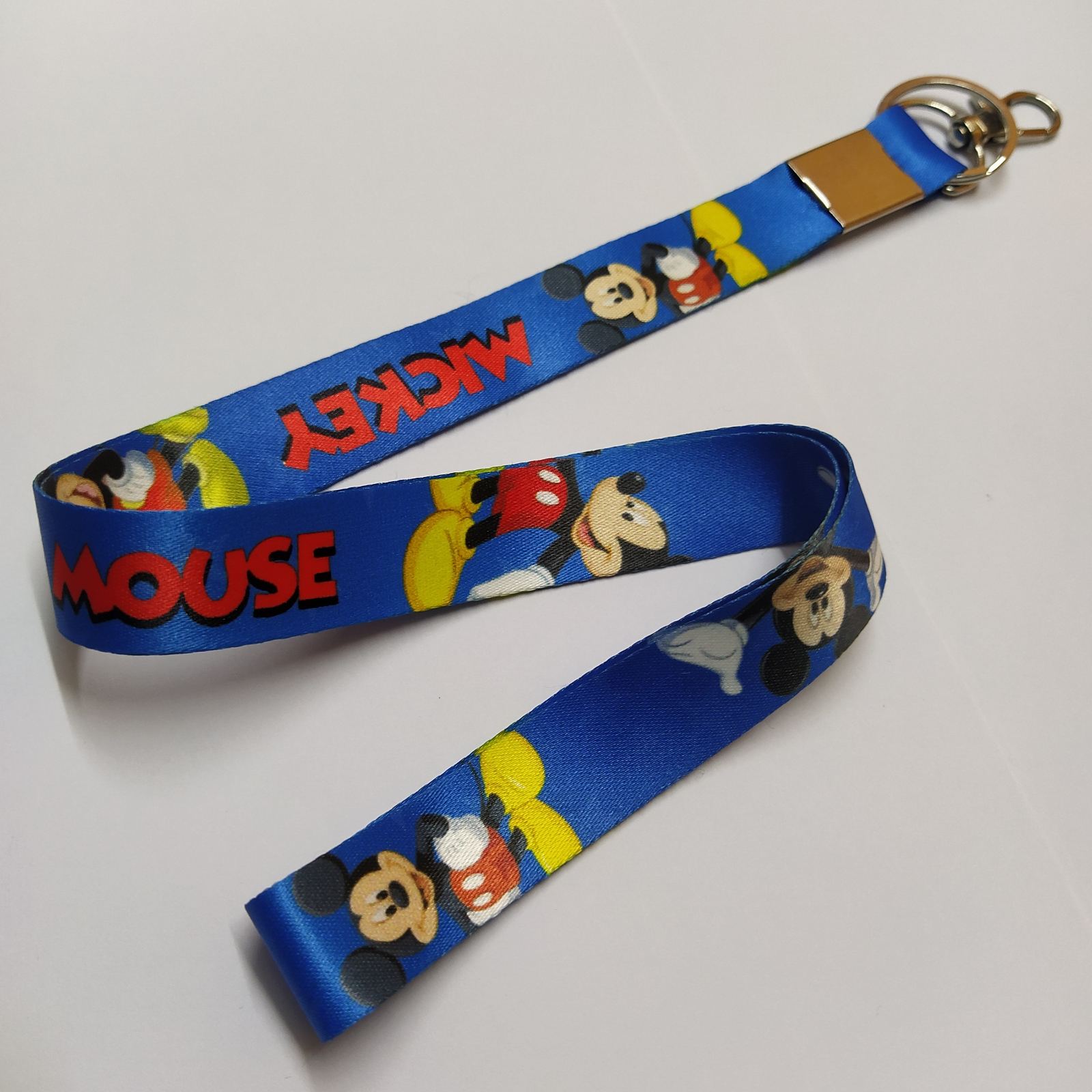 Mickey Mouse Lanyard Metal buckle Neck strap Fabric Keychain Keyring