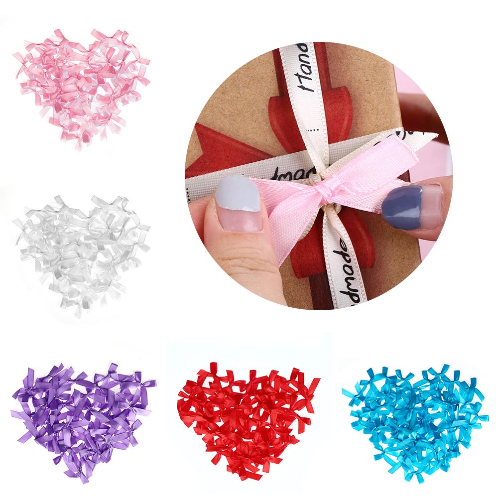 100pcs/set Small Headwear Appliques Handmade Sewing Satin Ribbon Bow DIY Craft Wedding Decoration