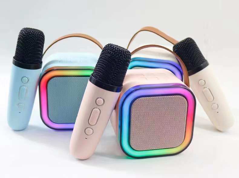 Bluetooth Speaker With K12 Karoake/Karaoke Single And Double Mic Children Singing Bluetooth Speaker (Color May Vary)