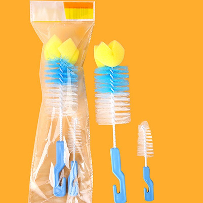 Mumlove Baby Milk Bottle Cleaning Set - 2Pcs Sponge Cleaner Brushes - Random Color