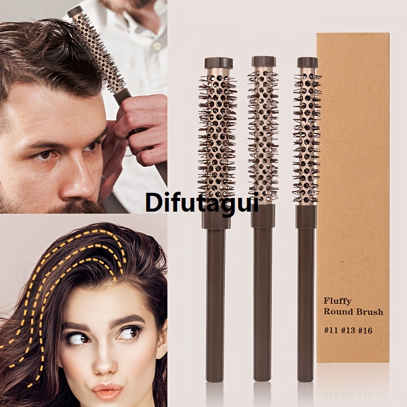 Difutagui A handful of combs for straight hair, curly hair, fine combs for Luxury men and women, aluminum tube 1pc brown combs cylindrical, smooth