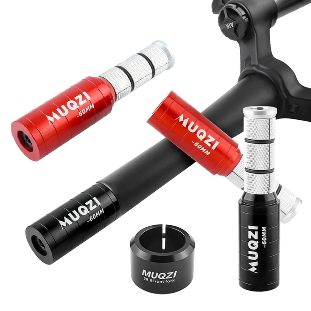 Handlebar Fork Stem Riser 28.6 Fork Stem Extender Invisible Type Aluminum Alloy Handlebar Stem Extension Embossed Ruler Anti-slip Handlebar Riser Adaptor Road Bike